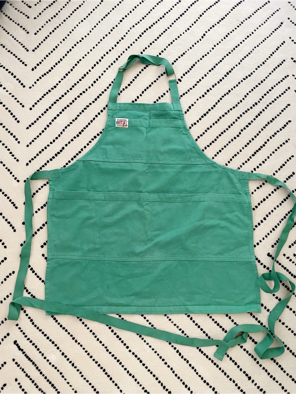 Big Bud Press artists togs apron Green Canvas Apron with Front Pockets